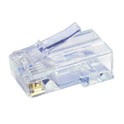 Simply45 Cat5e RJ45 Crimp Connectors, Solid 24AWG/Stranded 28-26AWG, Blue Tint, Jar 100 pieces