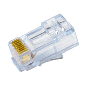 Simply45 Cat5e RJ45 Crimp Connectors, Solid 24AWG/Stranded 28-26AWG, Blue Tint, Jar 100 pieces