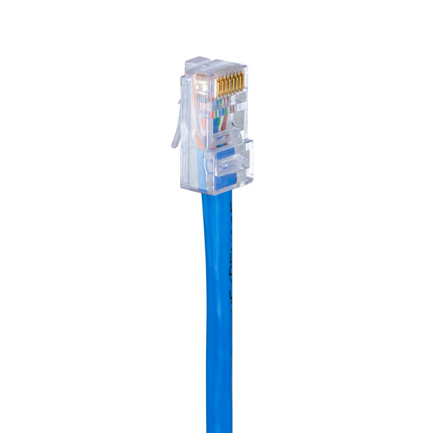 Simply45 Cat5e RJ45 Crimp Connectors, Solid 24AWG/Stranded 28-26AWG, Blue Tint, Jar 100 pieces