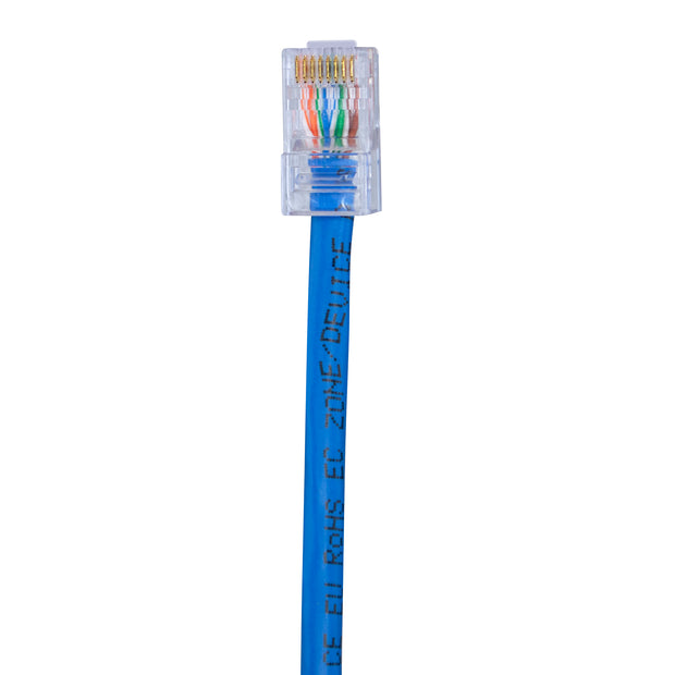 Simply45 Cat5e RJ45 Crimp Connectors, Solid 24AWG/Stranded 28-26AWG, Blue Tint, Jar 100 pieces