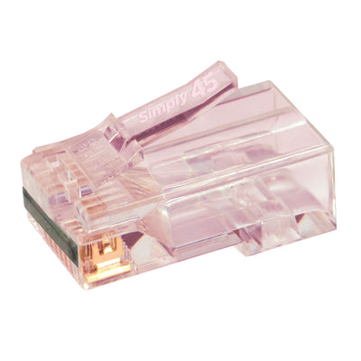 Simply45 ProSeries Cat6a Pass Through RJ45 Crimp Connectors, Red Tint, Hi/Lo Stagger, Cap45™, Jar 100 pieces