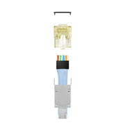 Simply45 ProSeries Shielded Cat6a Pass Through RJ45 Crimp Connectors, FPE, Yellow Tint, Hi/Lo Stagger, Cap45™ & Bar45™, Jar 50 pieces