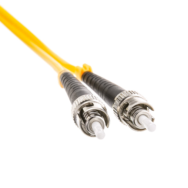 ST Duplex Fiber Optic Patch Cable, OS2 9/125 Singlemode, Yellow Jacket